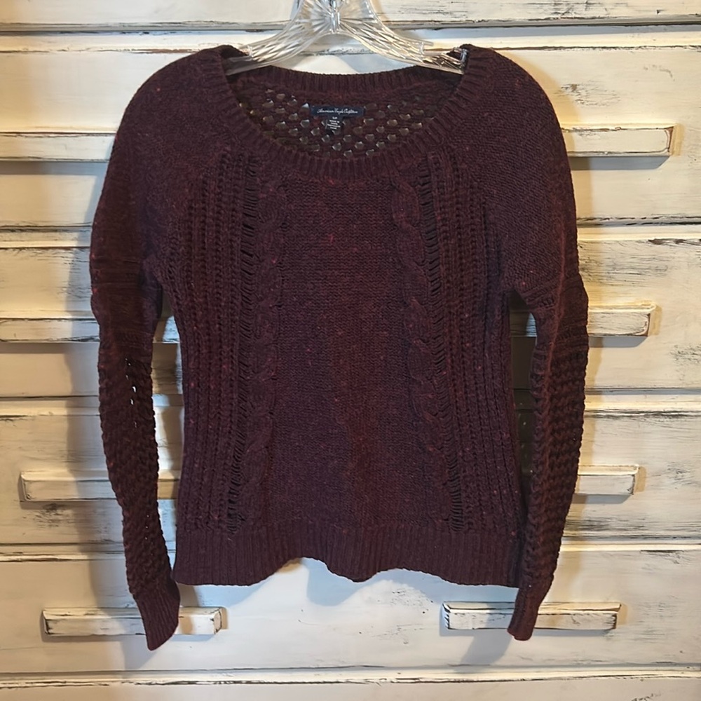 American Eagle Outfitters AEO burgundy Cotton Wool Sweater Womens S / P